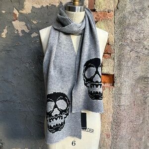 Autumn Cashmere Striped Skull print scarf
